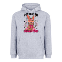 Heather Grey cottontail bunny club Heavyweight Hoodie - MaliasSmallBusiness