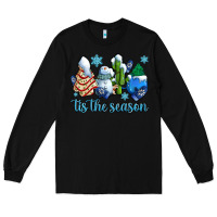 Black tis the season christmas tree  cake winter and snowman Long Sleeve Tee - AdoDesignShop
