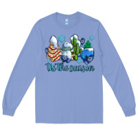Colony Blue tis the season christmas tree  cake winter and snowman Long Sleeve Tee - AdoDesignShop