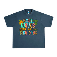 Midnight Navy boat waves sun rays lake days Urban Heavy Tee - Zillion Design Studio