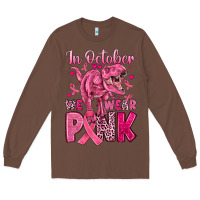 Chestnut in october we wear pink dinosaur Long Sleeve Tee - JahusDesignShop