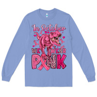 Colony Blue in october we wear pink dinosaur Long Sleeve Tee - JahusDesignShop