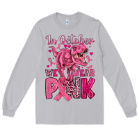 Moon Dust in october we wear pink dinosaur Long Sleeve Tee - JahusDesignShop