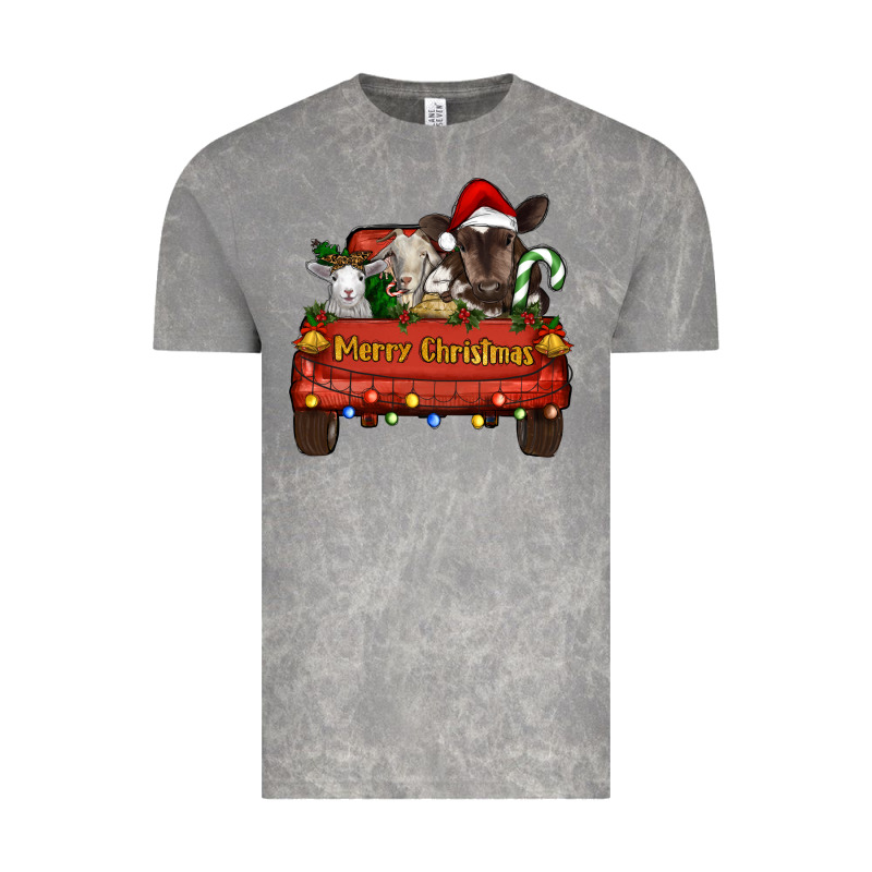 Merry Christmas Truck Animals Vintage Tee by RanaPortraitStore | Teevron