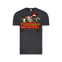 Vintage Black merry christmas truck animals Vintage Tee - RanaPortraitStore