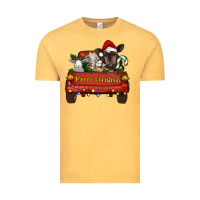 Vintage Mustard merry christmas truck animals Vintage Tee - RanaPortraitStore