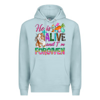 Blue Mist He Is Alive And I'm Forgiven Premium Hoodie - BundleAndBundleShop