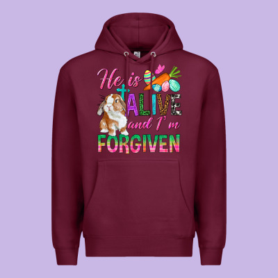 He Is Alive And I'm Forgiven Premium Hoodie Designed By Bundleandbundleshop