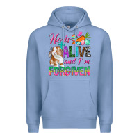 Colony Blue He Is Alive And I'm Forgiven Premium Hoodie - BundleAndBundleShop
