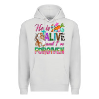 Dove Grey He Is Alive And I'm Forgiven Premium Hoodie - BundleAndBundleShop