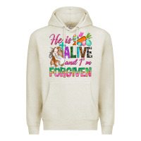 Oatmeal Heather He Is Alive And I'm Forgiven Premium Hoodie - BundleAndBundleShop