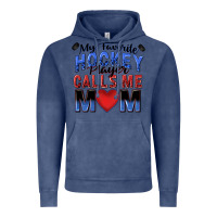 Vintage Denim my favorite hockey player calls me mom Vintage Hoodie - Zillion Design Studio