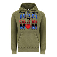 Vintage Olive my favorite hockey player calls me mom Vintage Hoodie - Zillion Design Studio