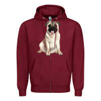 Burgundy pug Zipper Hoodie - JahusDesignShop