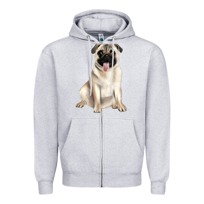 Pug Zipper Hoodie by JahusDesignShop | Teevron