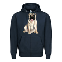 Navy pug Zipper Hoodie - JahusDesignShop