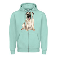 Seafoam pug Zipper Hoodie - JahusDesignShop
