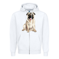 White pug Zipper Hoodie - JahusDesignShop
