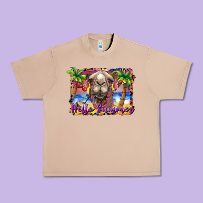 Hello Summer Camel At The Beach Urban Heavy Tee Designed By Barkaloodesign