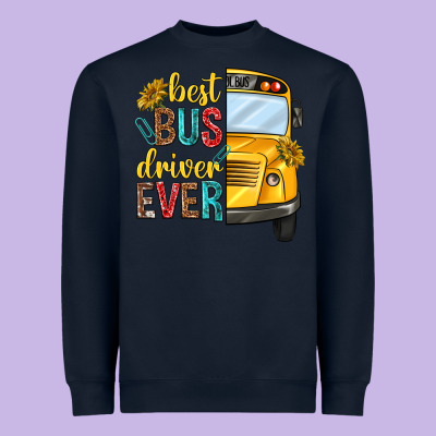 Best Bus Driver Ever Heavyweight Sweatshirt Designed By Texasbilliewilder