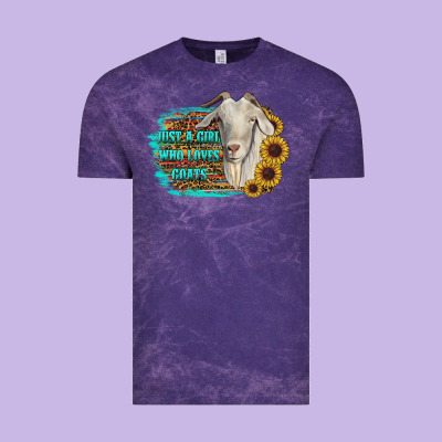 Just A Girl Who Loves Goats Vintage Tee Designed By Ranaportraitstore