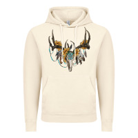 Vintage Artic Boho Deer Skull Sunflowers And Gemstone Vintage Hoodie - RanaPortraitStore
