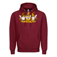 Burgundy western bee gnomes beehive honey sunflowers Zipper Hoodie - Artiststas