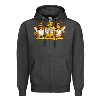 Charcoal Heather western bee gnomes beehive honey sunflowers Zipper Hoodie - Artiststas