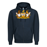Navy western bee gnomes beehive honey sunflowers Zipper Hoodie - Artiststas
