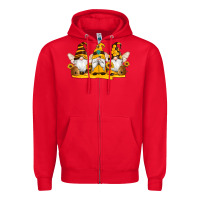 Red western bee gnomes beehive honey sunflowers Zipper Hoodie - Artiststas