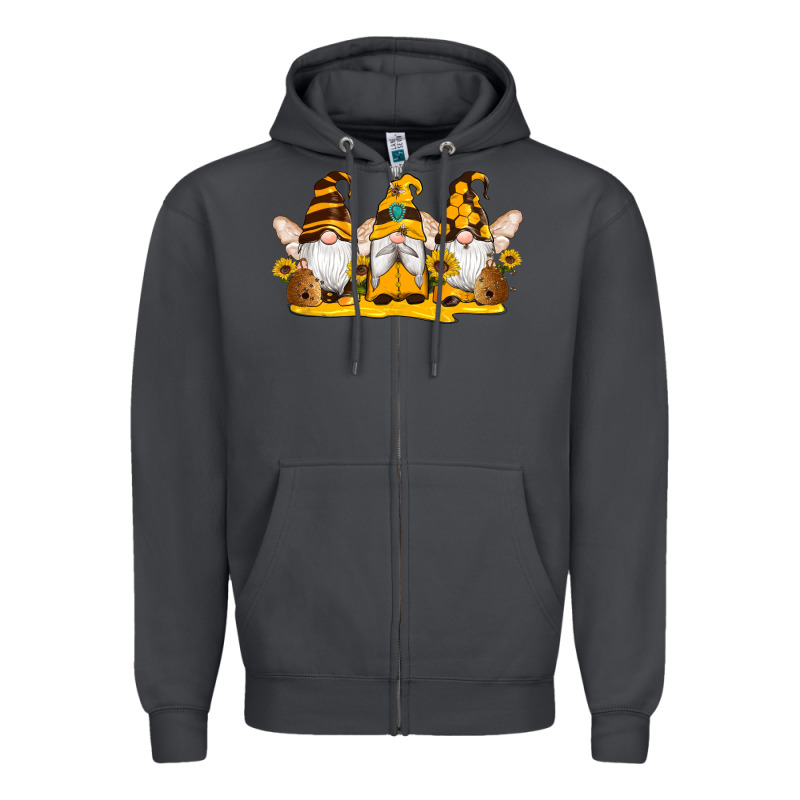 Western Bee Gnomes Beehive Honey Sunflowers Zipper Hoodie by Artiststas | Teevron