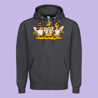 Western Bee Gnomes Beehive Honey Sunflowers Zipper Hoodie Designed By Artiststas