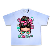 Grape Ice cat mom messy bun Urban Heavy Tee - Zillion Design Studio