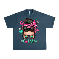 Midnight Navy cat mom messy bun Urban Heavy Tee - Zillion Design Studio