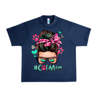 Navy cat mom messy bun Urban Heavy Tee - Zillion Design Studio