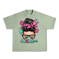 Oil Green cat mom messy bun Urban Heavy Tee - Zillion Design Studio