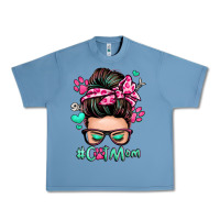 Pebble Blue cat mom messy bun Urban Heavy Tee - Zillion Design Studio