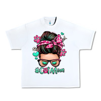 White cat mom messy bun Urban Heavy Tee - Zillion Design Studio