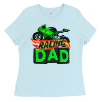 Racing Dad With Racing Motorcycle Ladies Tee | Teevron