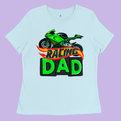 Racing Dad With Racing Motorcycle Ladies Tee Designed By Adodesignshop