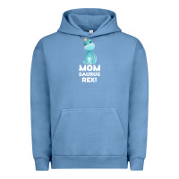 Pigment Pebble Blue Mommy Saurus Rex Mom Mom Gift Dino Urban Hoodie - Bettercallsaul