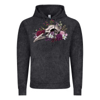 Vintage Black Boho floral raven skull Vintage Hoodie - RanaPortraitStore