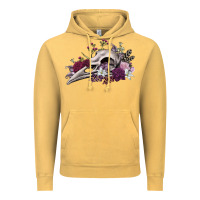 Vintage Mustard Boho floral raven skull Vintage Hoodie - RanaPortraitStore