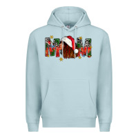 Blue Mist Western Mom With Woman In Santa Hat Premium Hoodie - BundleAndBundleShop