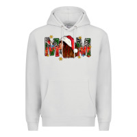 Dove Grey Western Mom With Woman In Santa Hat Premium Hoodie - BundleAndBundleShop