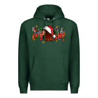 Sports Green Western Mom With Woman In Santa Hat Premium Hoodie - BundleAndBundleShop