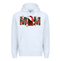 White Western Mom With Woman In Santa Hat Premium Hoodie - BundleAndBundleShop