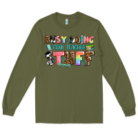 Army Green busy doing cool teacher stuff Long Sleeve Tee - AdoDesignShop