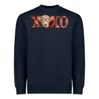 Navy xoxo charolais cow Heavyweight Sweatshirt - RanaPortraitStore