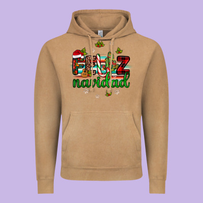 Feliz Navidad Vintage Hoodie Designed By Jahusdesignshop